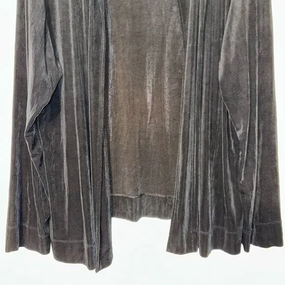 Chicos Travelers XL Open Front Slinky Long Sleeve Cardigan Solid Black Color EUC - Picture 2 of 11
